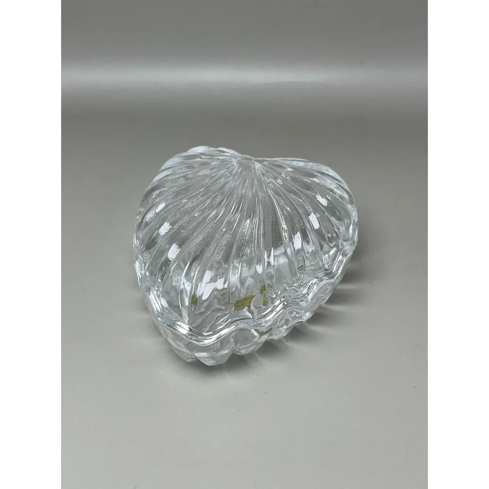 Crystal Heritage Lead Crystal Heart Shaped Trinket Box Catch-All Decorative Lid